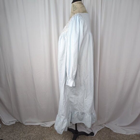 Vintage Victoria's Secret Nightgown X Large Blue Prairie Long Cottagecore - Picture 6 of 11